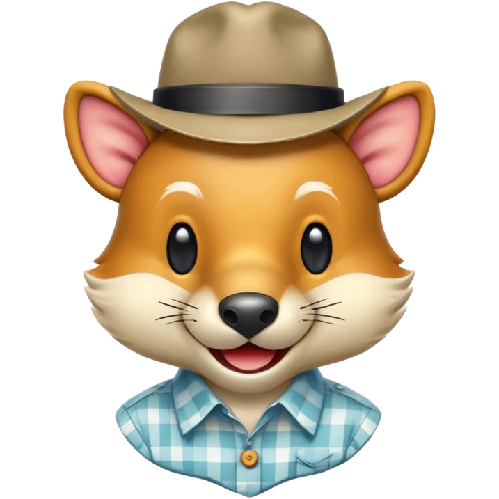retro 1950s anthropomorphised animal head emoji