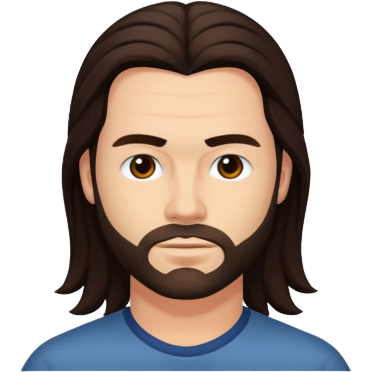 Chris Pontius with long dark brown hair emoji