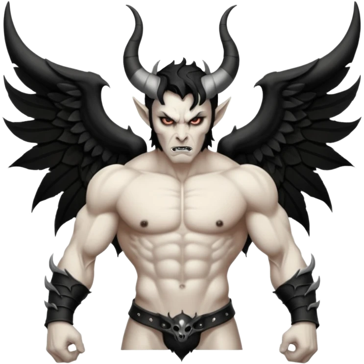black and white wings demon emoji