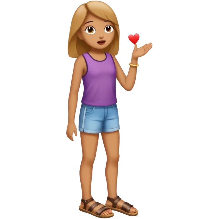 Blowing a kiss with feet emoji