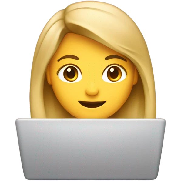 Mujer castaña rubia degradado laptop emoji