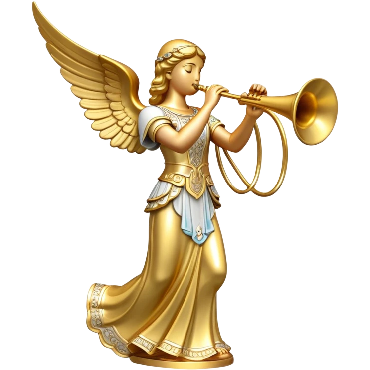 LDS Gold Angel Moroni statue blowing horn emoji