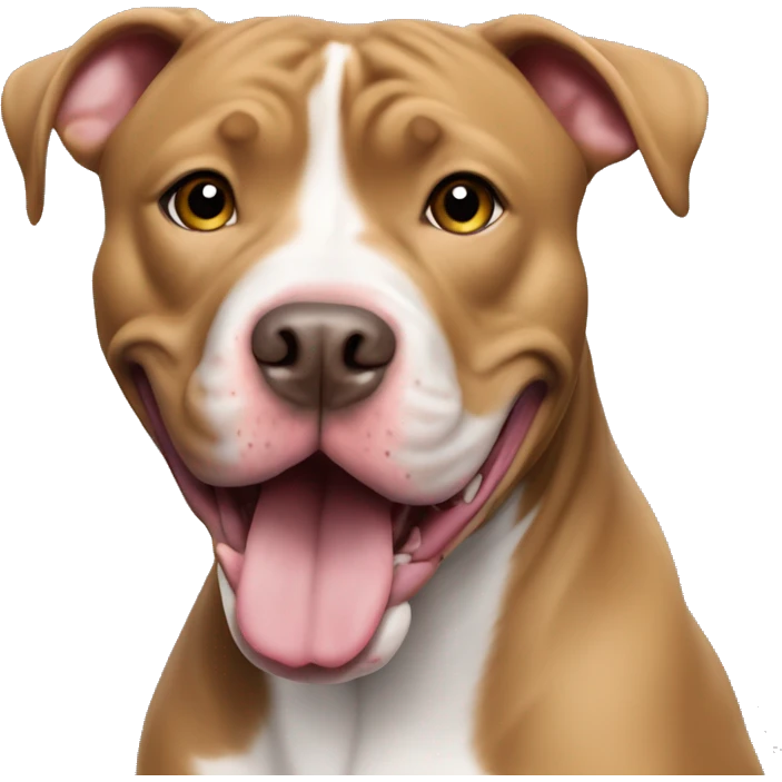 Pit bull saying hi emoji
