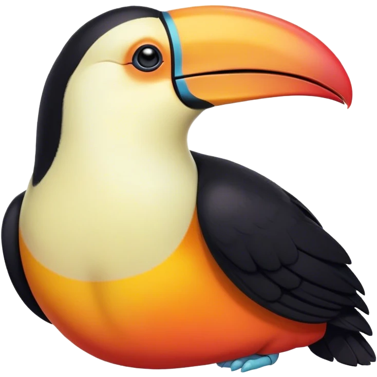 Meme-Worthy cute Sleeping Toucan Portrait Emoji, Head resting peacefully with a contented smile, showcasing a vibrantly colored beak and eyes gently closed in serene slumber, Simplified yet comically adorable features, highly detailed, glowing with a soft, drowsy tropical light, high shine, relaxed and utterly lovable, stylized with an air of playful laziness, bright and heartwarming, soft glowing outline, capturing the essence of a sleeping toucan that feels destined to become the next viral icon of adorable rest! emoji