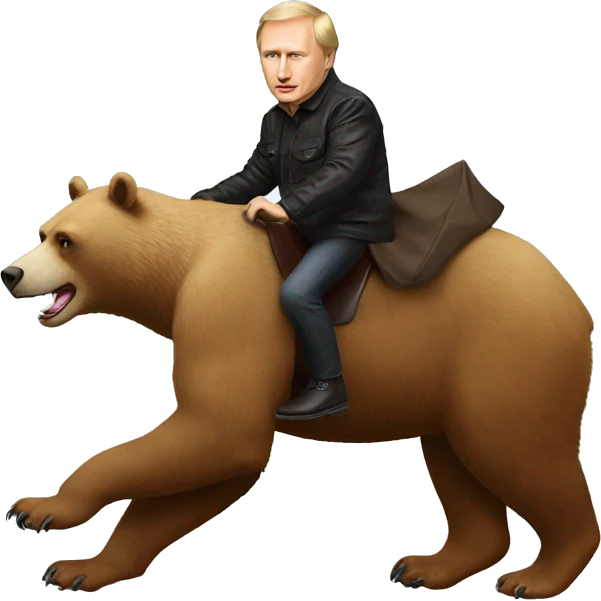 Vladimir Poutine riding a bear emoji