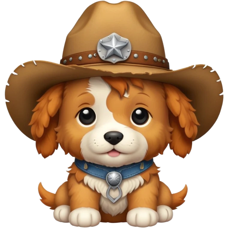 Ginger puppy in cowboy hat  emoji
