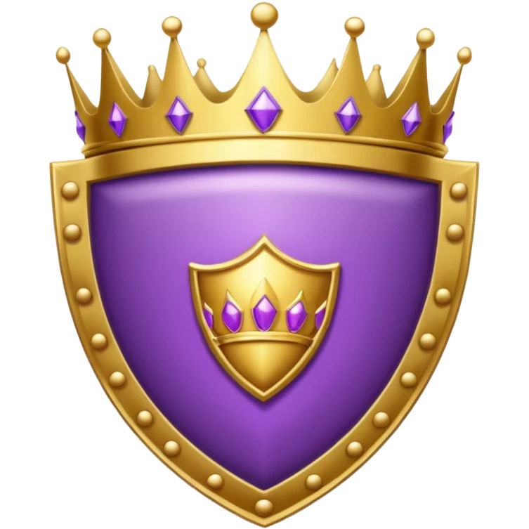 Purple shield with crown emoji