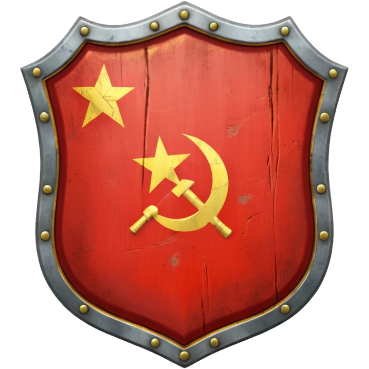 generate a very realistic metal shield with the USSR flag emoji
