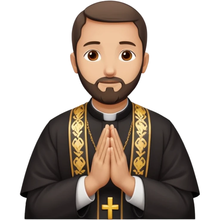 orthodox christian priest in prayer, hands together emoji