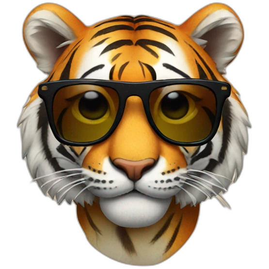 tiger wearing sunglass emoji