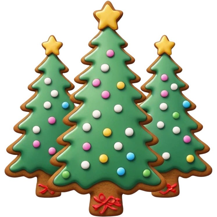 gingerbread cookies in the form of a Christmas tree emoji