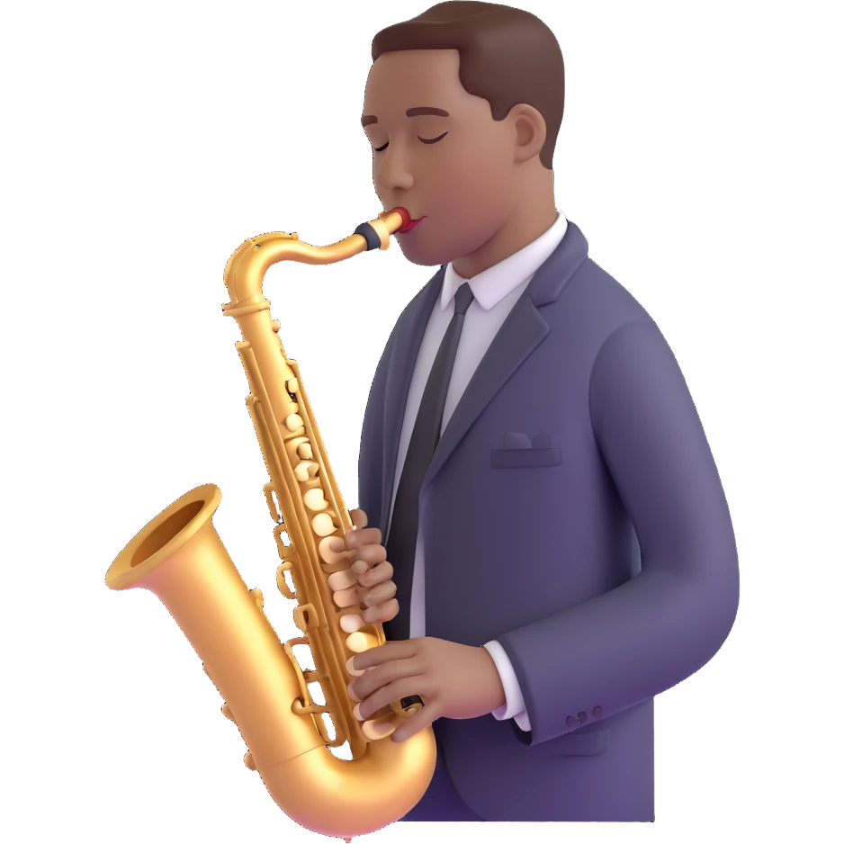 John Coltrane playing saxophone emoji