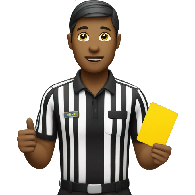 referee holding yellow card emoji