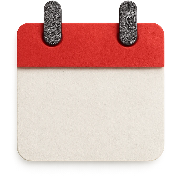 red and white calendar emoji