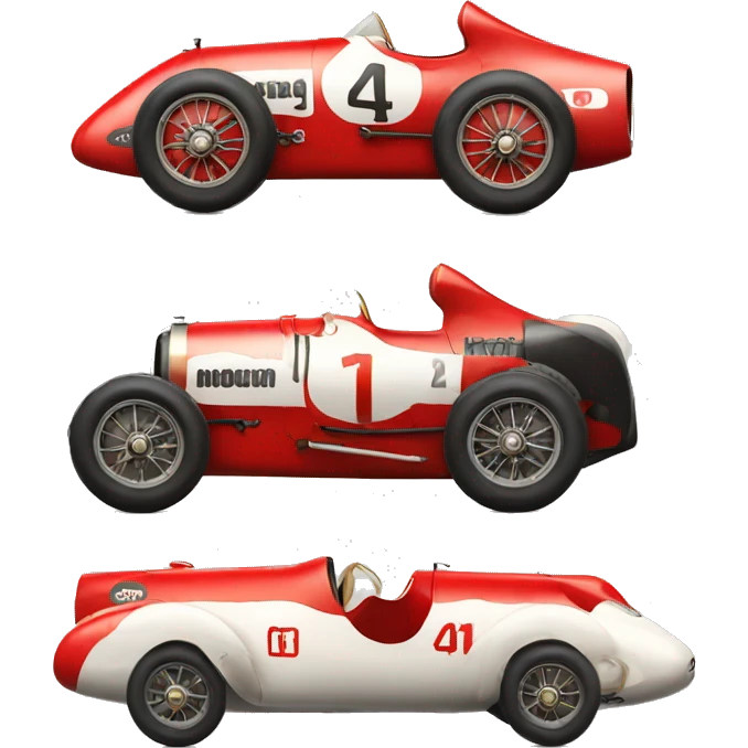red vintage racing car emoji