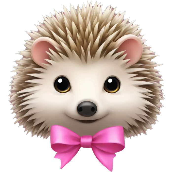 hedgehog with a pink bow emoji