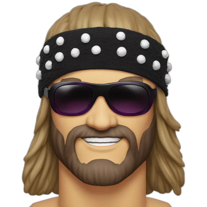 macho man randy savage sunglasses headband flex emoji