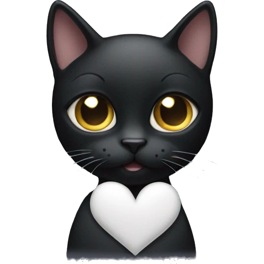 Black cat with white heart eyes emoji