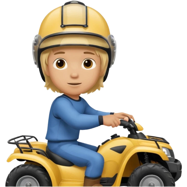 Please make a young blonde boy riding a four wheeler emoji