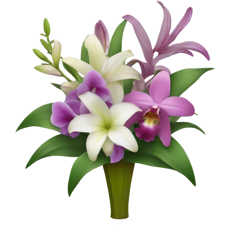 Boquet full of lilys and orchid emoji