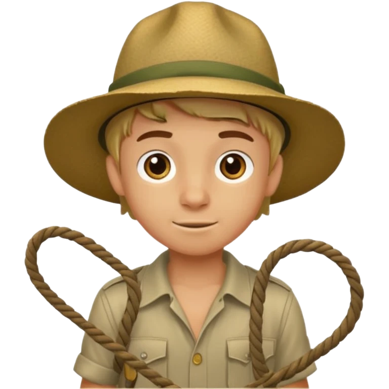 Boy carrying rope,Jungle Explorers. emoji