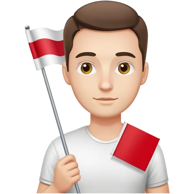 modern man holding Polish flag emoji