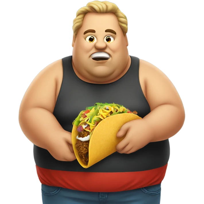 fat man eating taco emoji