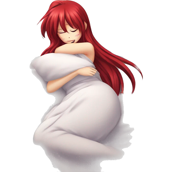 full body sleeping Rias Gremory anime style art emoji