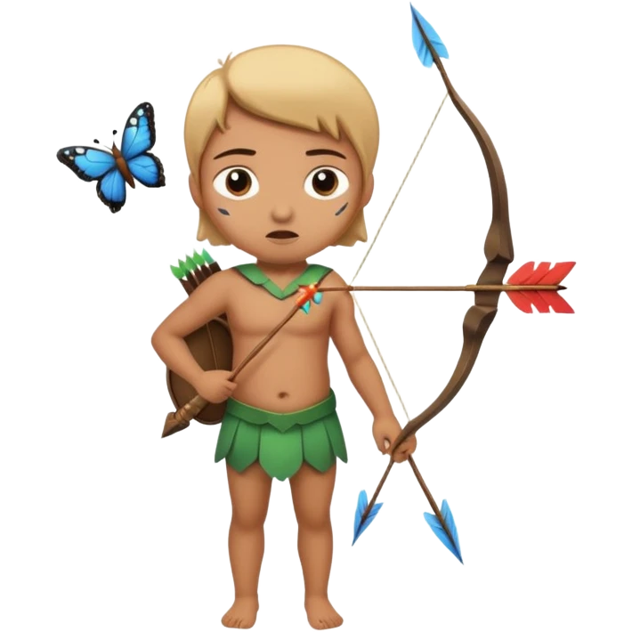 An arrow bring touched on the heat with an expression of butterflies in the stomach emoji