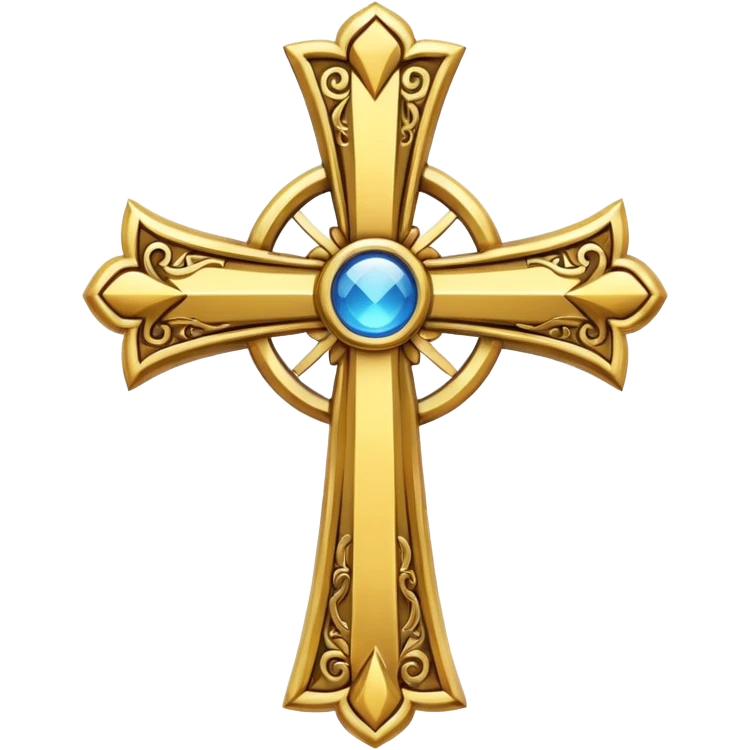 simple Christian cross, gold color emoji