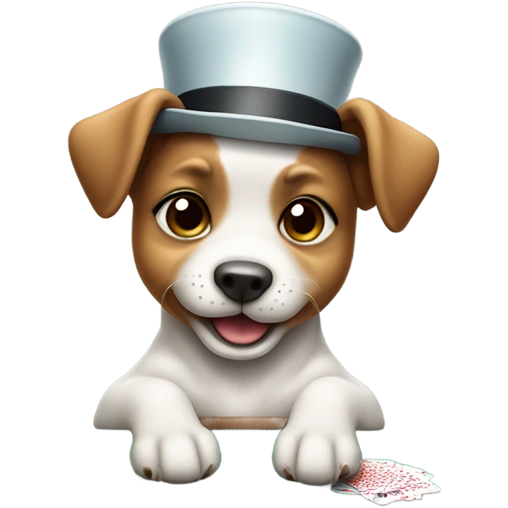 A puppy playing poker  emoji