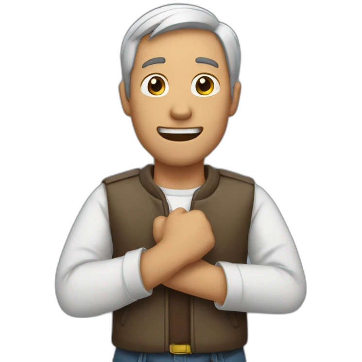 man opening his arms emoji