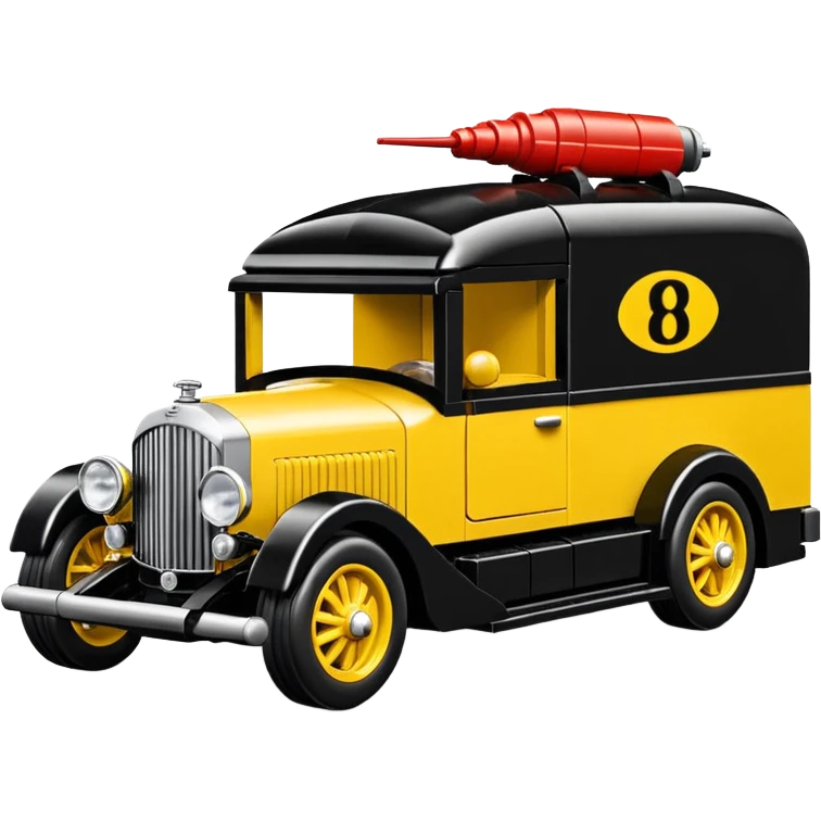 Ron’s Professional exterminator’s antique tall Bentley moving van hot rod (bug shaped) Lego  emoji