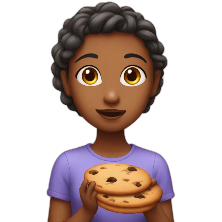 Girl giving cookie emoji