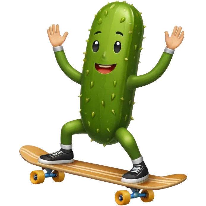 Pickle riding skateboard  emoji