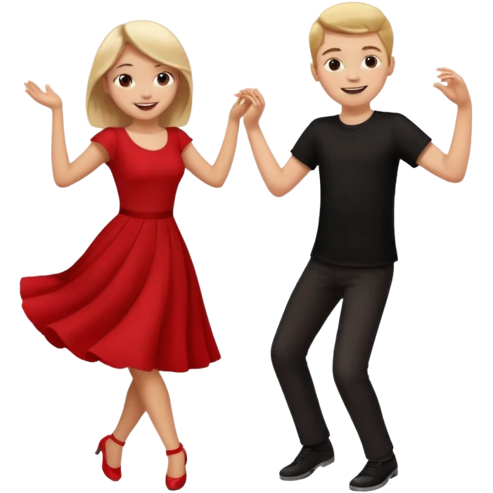 Wow good now just change the colour of dress girl red boy black dance emoji