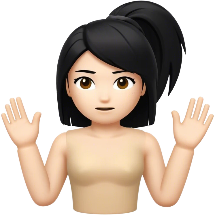 Roblox character with black straight hair emoji