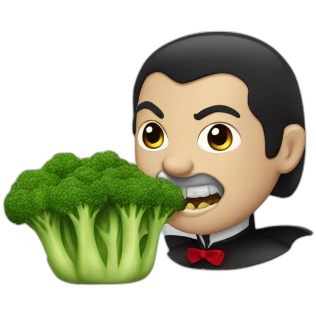 count dracula eating broccoli emoji