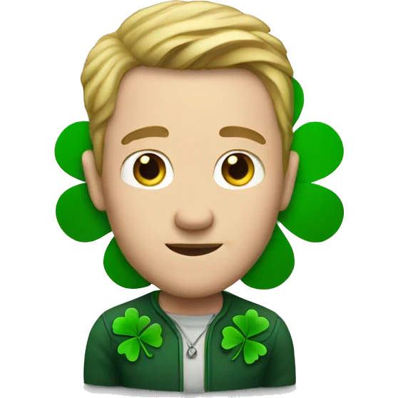 white man with clover emoji