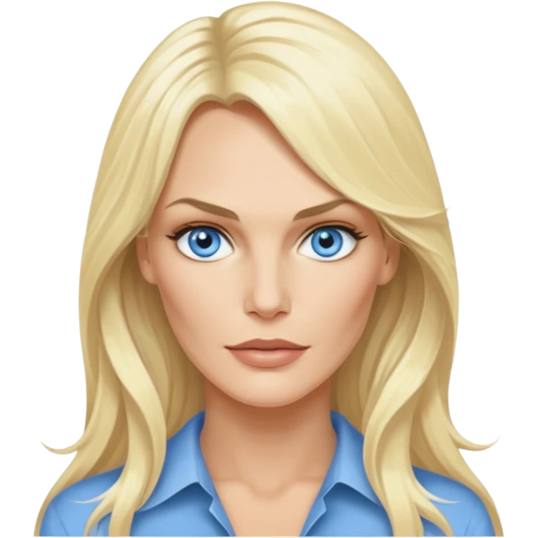 Daryl Hannah with blue eyes, long hair emoji