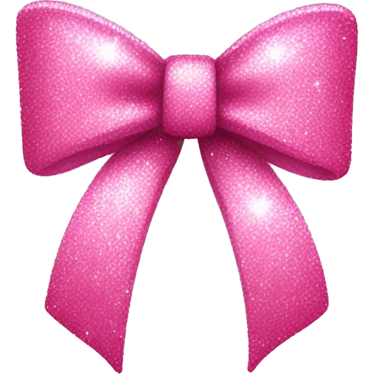 Pink bow with light glitter emoji