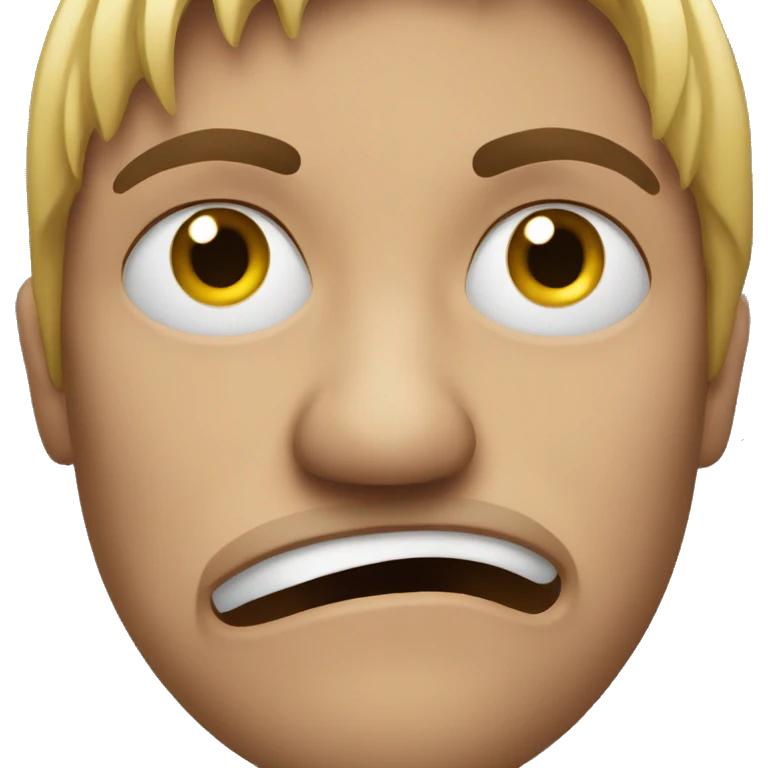 Disgusted face exaggerated emoji