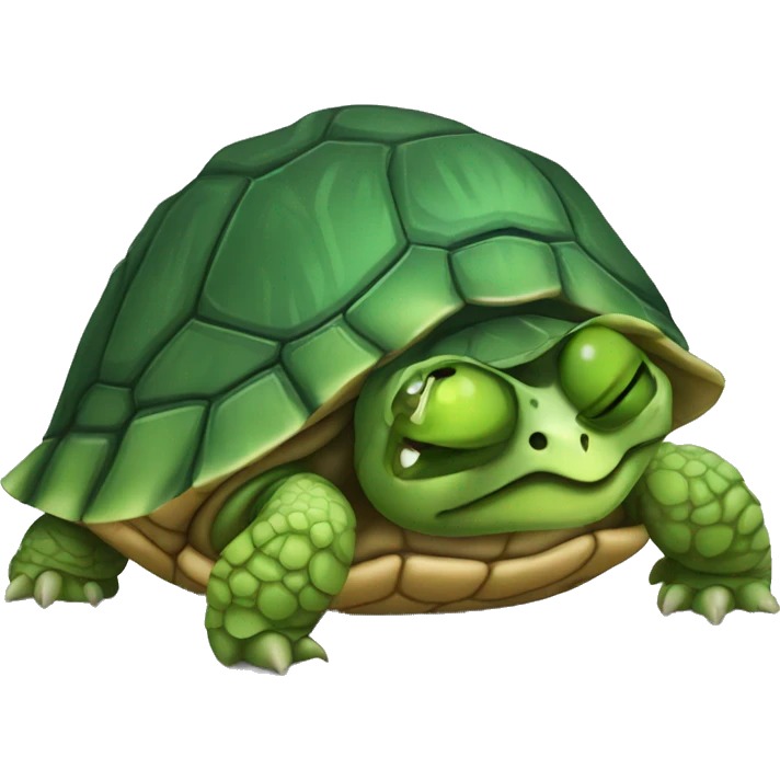 Tortoise with one eye black hurt emoji