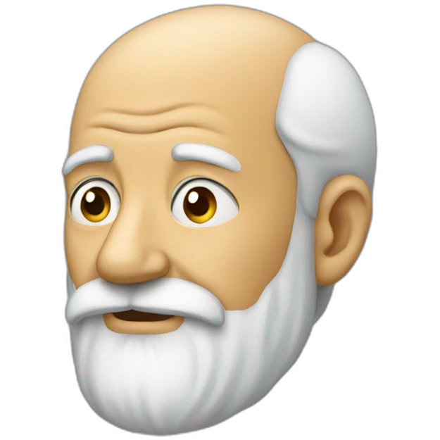 Old man with beard looking in profile emoji
