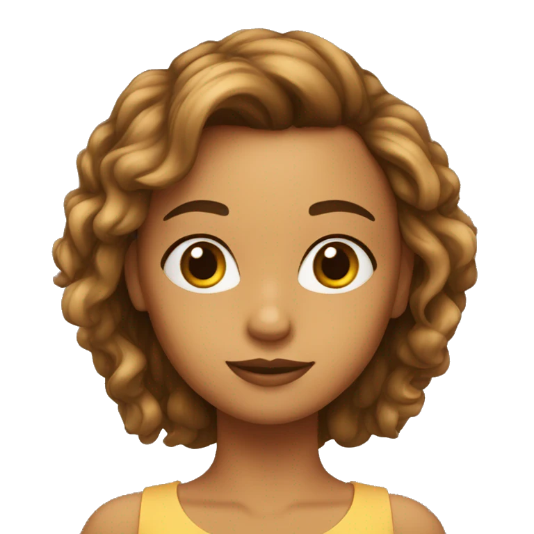 Chica con pelo largo y ojos marrones  emoji