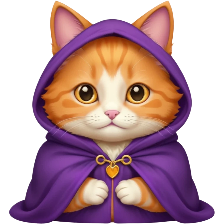 baby orange cat in purple cloak emoji
