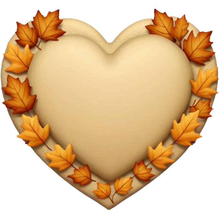 Beige Autumn heart emoji