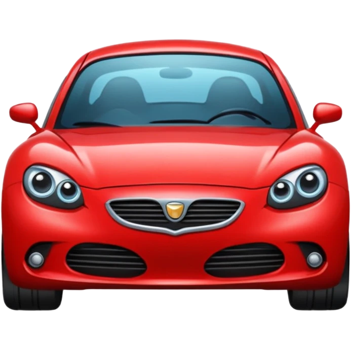 cartoon style red modern car emoji