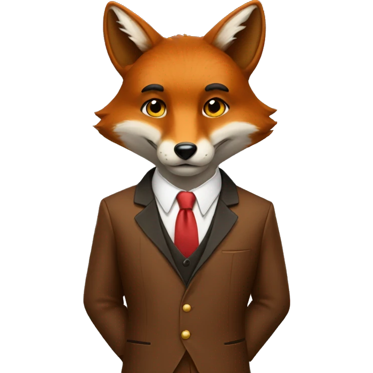 Brown fox dressed as a millionaire  emoji