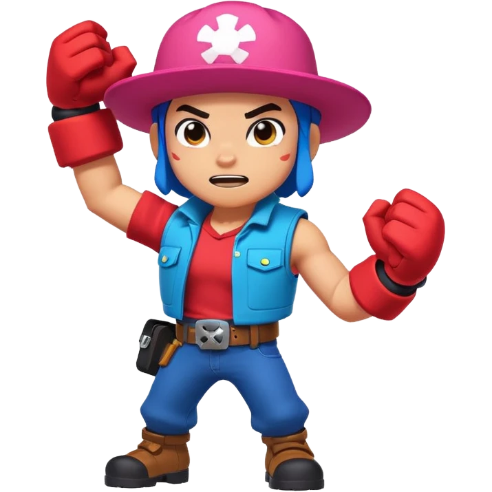 Brawl Stars character in action emoji